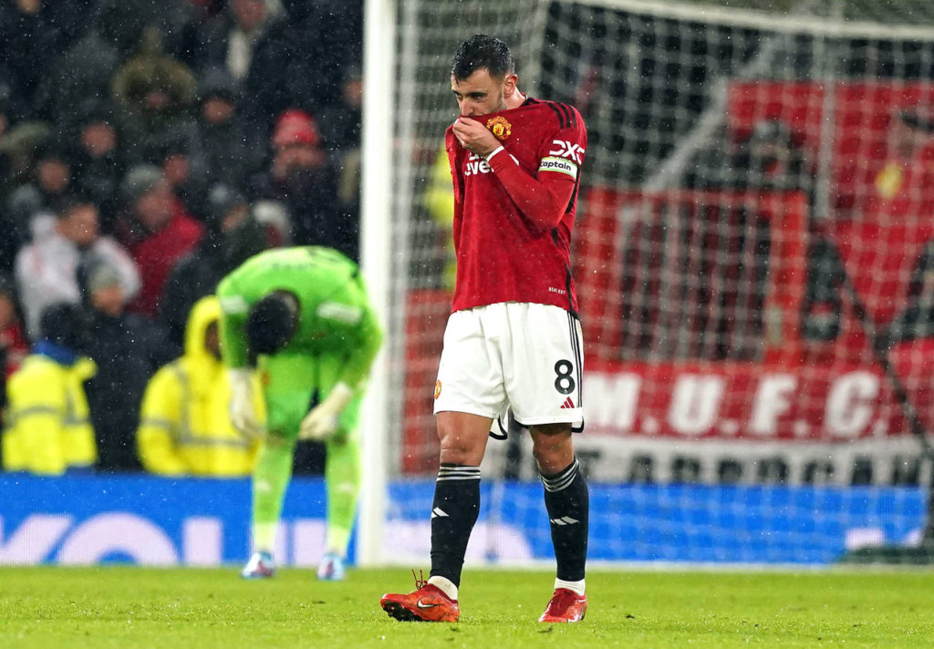 Bruno-Fernandes-Manchester-United-Jogo-imago1037814312h Bruno Fernandes, do Manchester United, lamenta mais um revés do seu time no Campeonato Inglês.