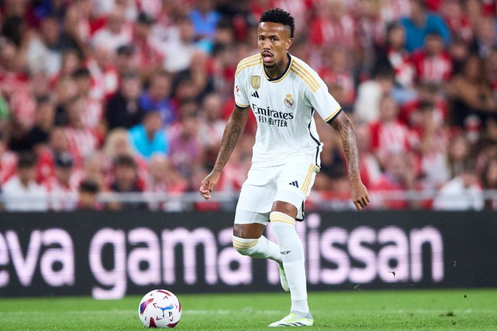 Éder-Militão-Real-Madrid-jogo-imago1033204736h Zagueiro Éder Militão jogando pelo Real Madrid