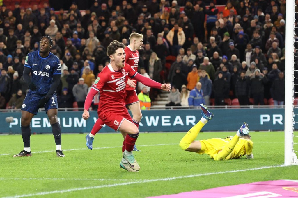 Hackney-Middlesbrough-gol-imago1038743669h Hackney comemora o gol do Middlesbrough em cima do Chelsea pela Carabao Cup