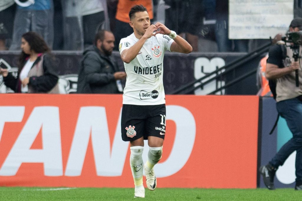 Romero-Corinthians-gol-imago1039292446h Atacante Romero comemora gol do Corinthians na vitória em cima do Guarani pelo Campeonato Paulista