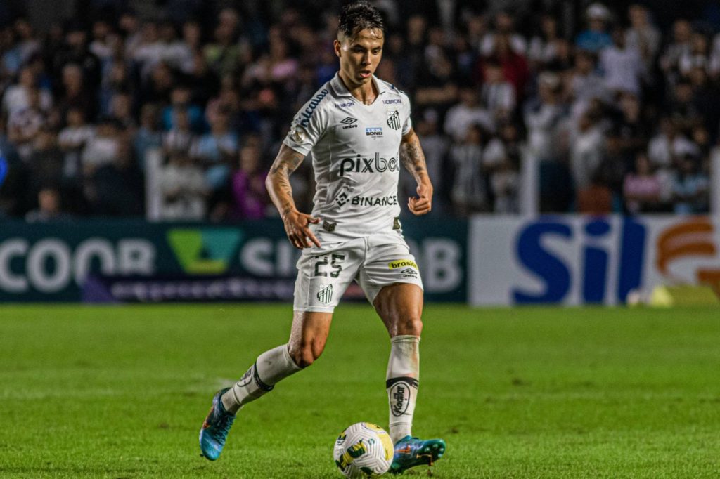Zanocelo-Santos-jogo-imago1012941355h Vinícius Zanocelo, meio-campista do Santos, em ação