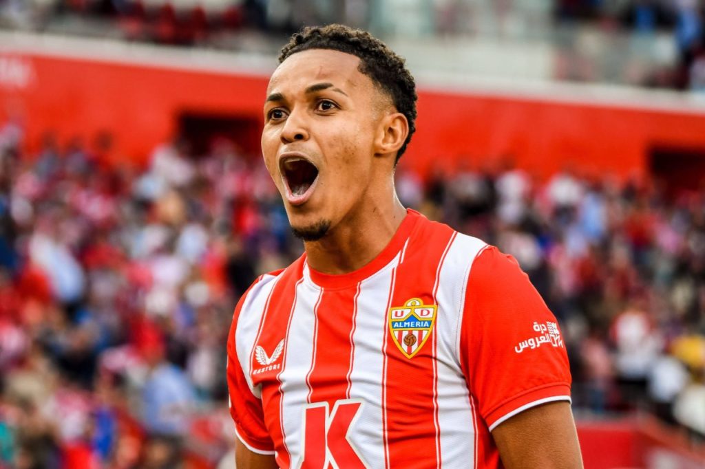 Lázaro-Almería-jogo-imago1030132445h Atacante Lázaro comemora gol pelo Almería, da Espanha