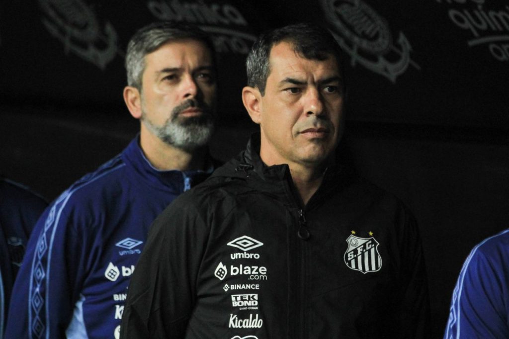 Fabio-Carille-treinador-Santos-imago1043083981h Técnico Fábio Carille no banco de reservas do Santos no Paulistão