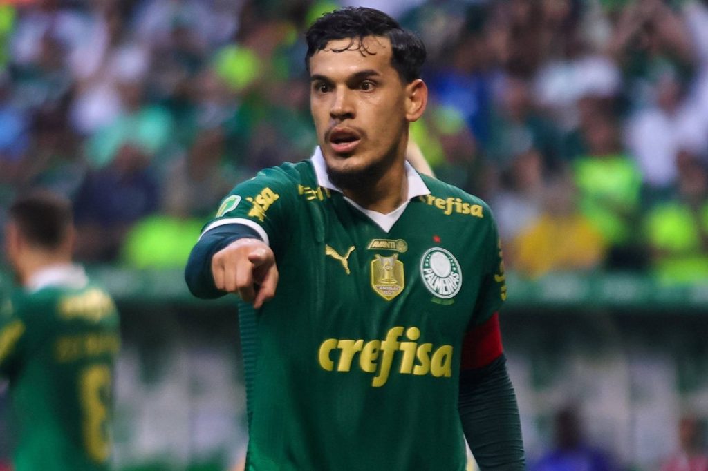 Zagueiro Gustavo Gómez em ação pelo Palmeiras no Paulistão