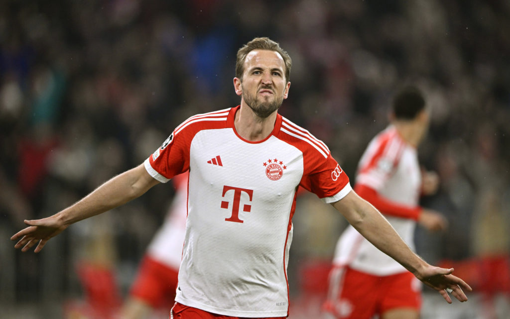 Harry-Kane-Bayern-Munique-Jogo-imago1041998808h Harry Kane, comemorando mais um gol marcado pelo Bayern de Munique, seu time.
