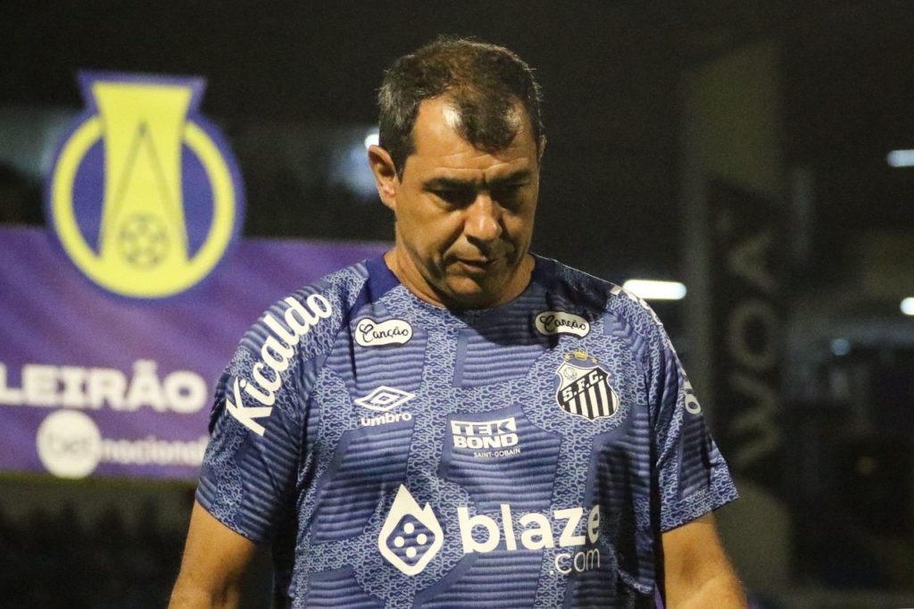 Técnico Fábio Carille no comando do Santos na Série B do Brasileirão