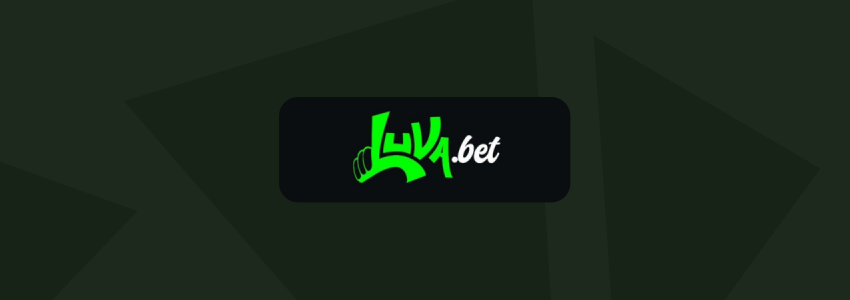 Banner de divulgação da Luva Bet com logotipo em tons de verde e branco contra fundo preto e cinza.