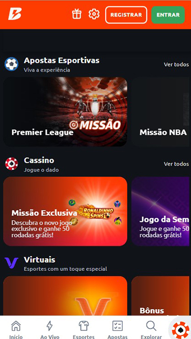 Promoções Betano: em Esportes há Missão Premier League, em Cassino tem Missão Exclusiva, e muito mais.