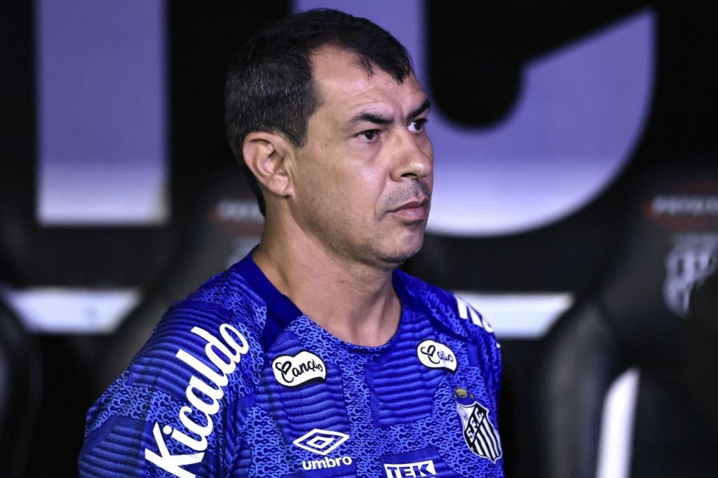 Fabio-Carille-treinador-Santos-alamy2X6MKPX Técnico Fábio Carille no comando do Santos na Série B do Brasileirão
