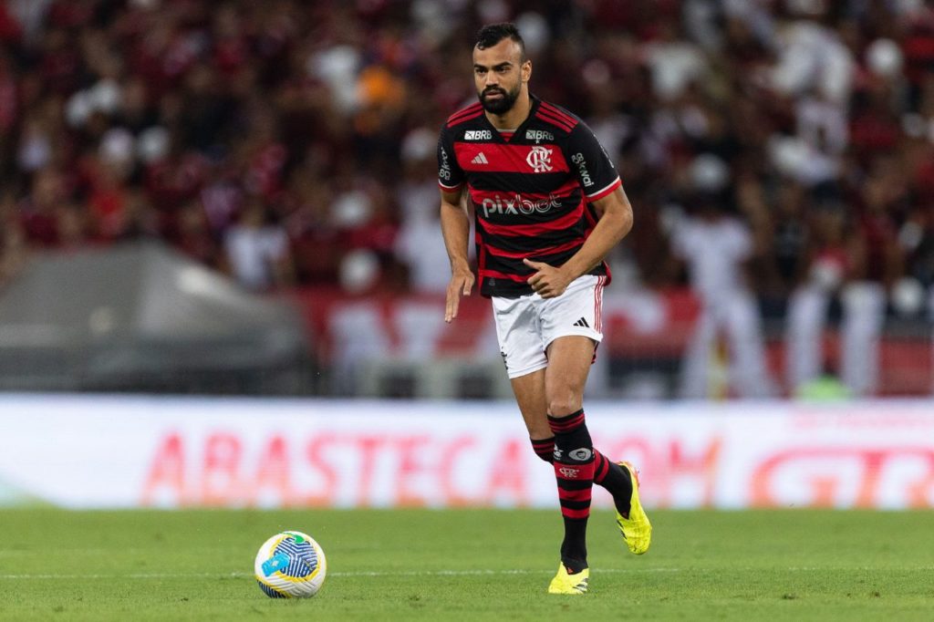 Fabrício-Bruno-Flamengo-jogo-alamy2X4B3GX Zagueiro Fabrício Bruno em jogo do Flamengo