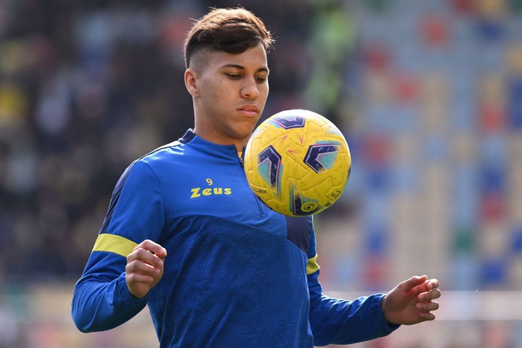 Kaio-Jorge-atacante-Frosinone-alamy2WNM0HT Atacante Kaio Jorge no Frosinone, da Itália