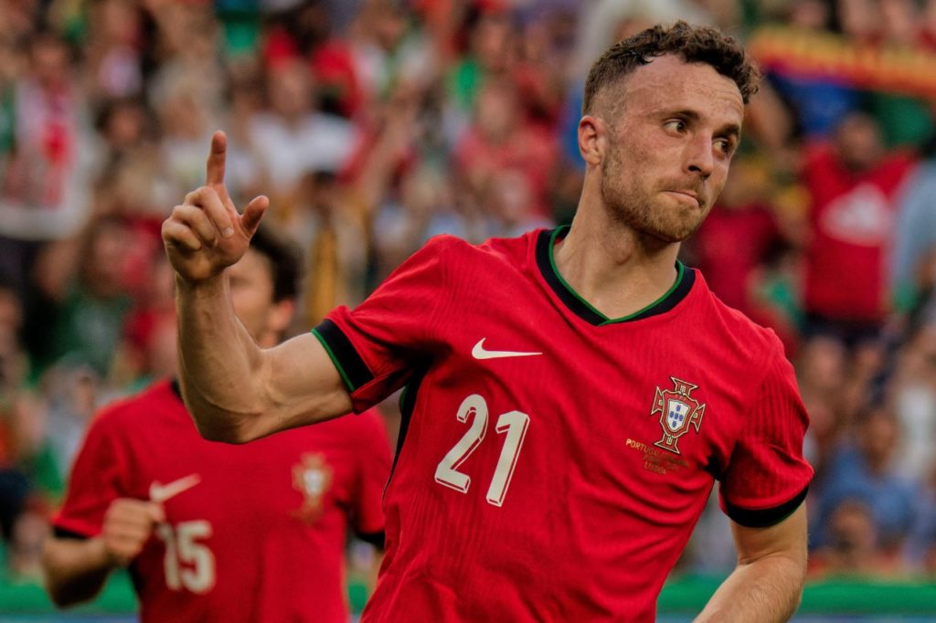 Diogo-Jota-Portugal-gol-alamy2XA6859 Centroavante Diogo Jota comemorando gol da seleção portuguesa em amistoso