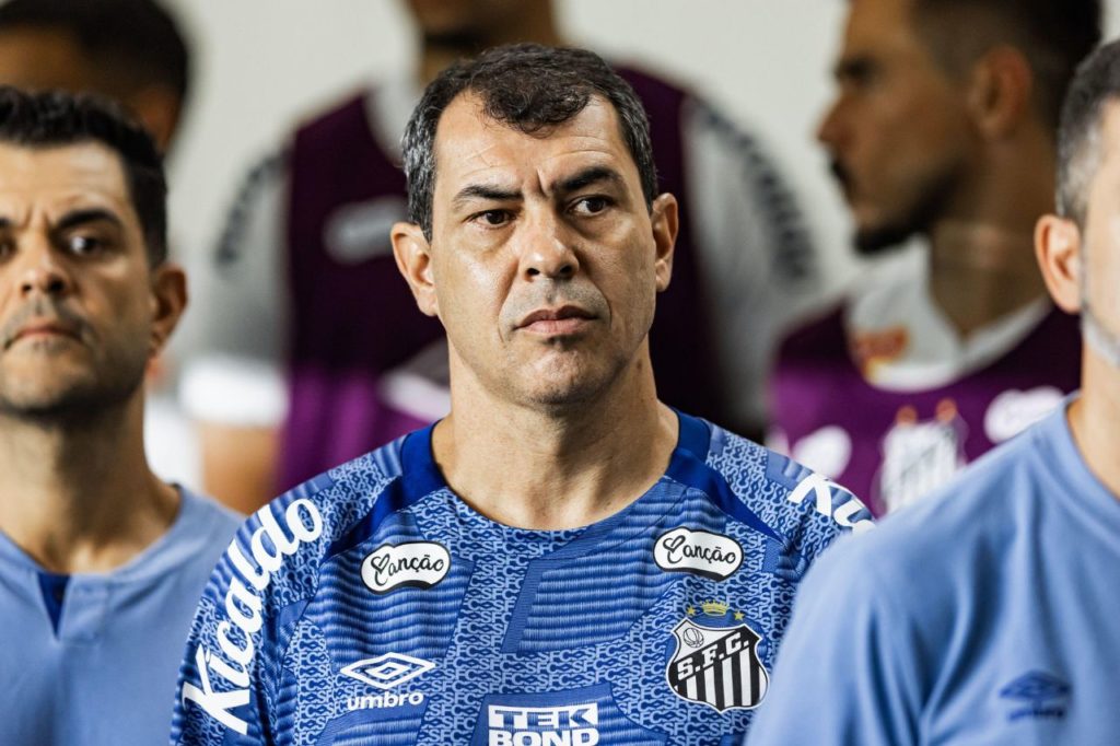 Fábio-Carille-Santos-treinador-alamy2XD1NMT Técnico Fábio Carille no comando do Santos na Série B do Brasileiro