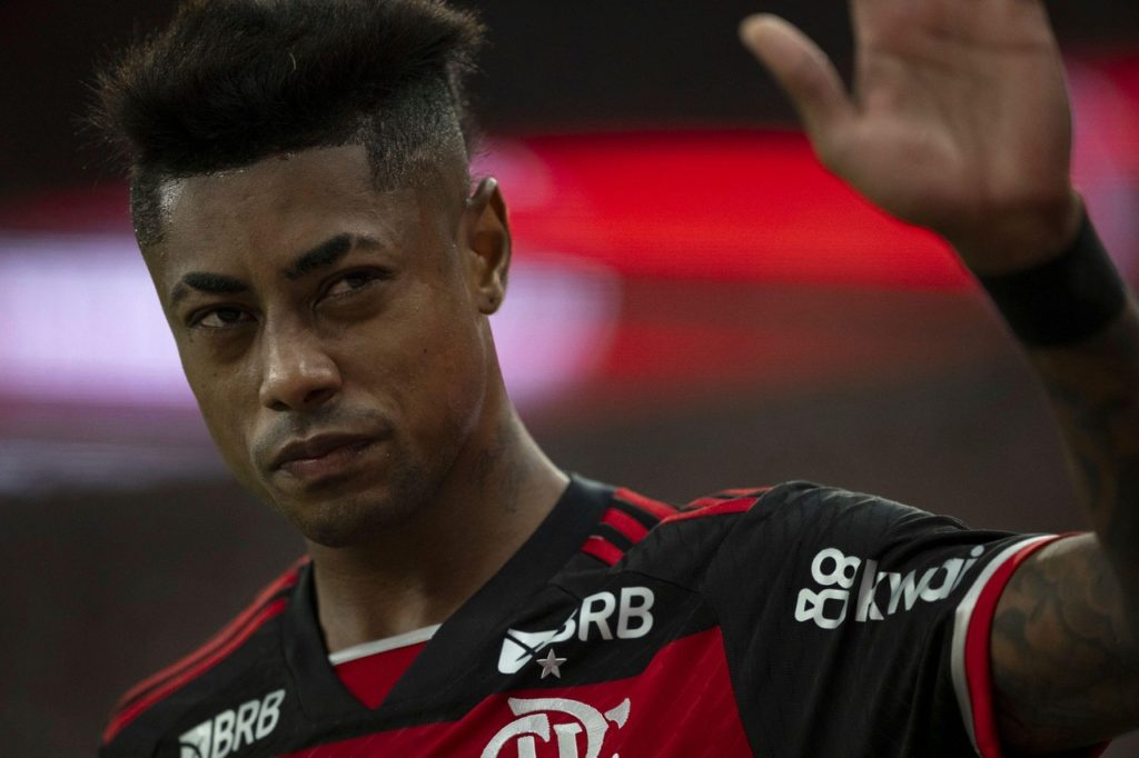 Bruno Henrique, do Flamengo, comemorando um dos gols do time na temporada de 2024.