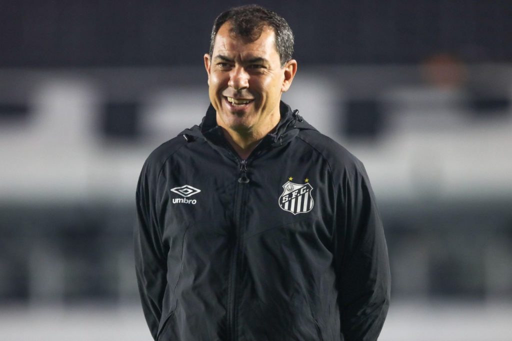 Fábio-Carille-treinador-Santos-alamy2XP0BTY Técnico Fábio Carille no comando do Santos na Série B