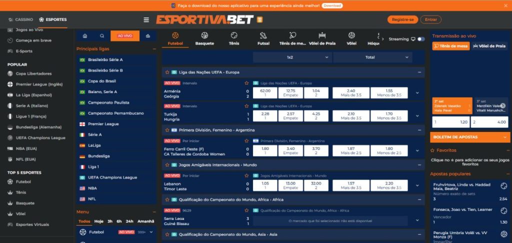 Apostas ao Vivo Esportiva Bet