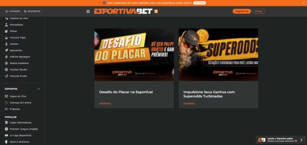 Promoções da Esportiva Bet
