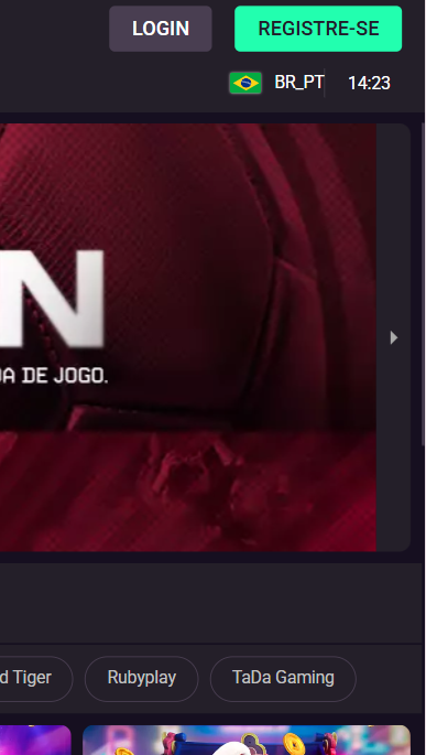Botão para iniciar o cadastro na Realsbet em destaque no canto superior direito do site.