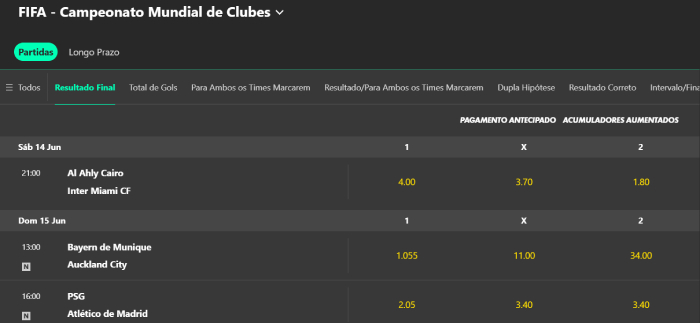 Mundial de Clubes na bet365