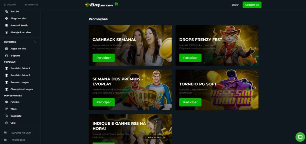 Br4Bet promoções