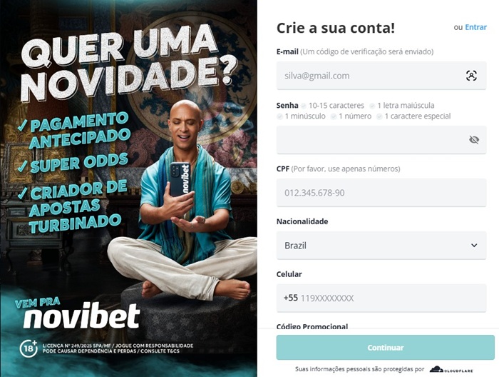 Crie Sua Conta Na Novibet Novibet Cadastro