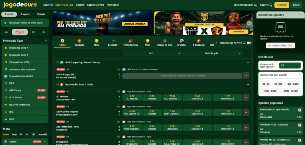 Jogo de Ouro Apostas Ao Vivo