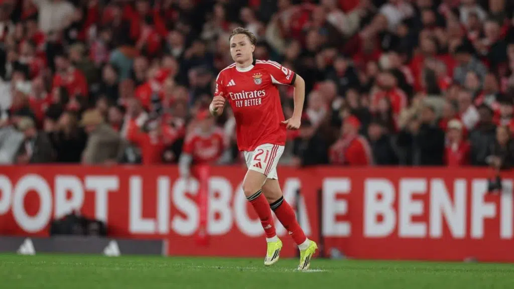 Andreas Schjelderup do Benfica Palpite Casa Pia x Benfica