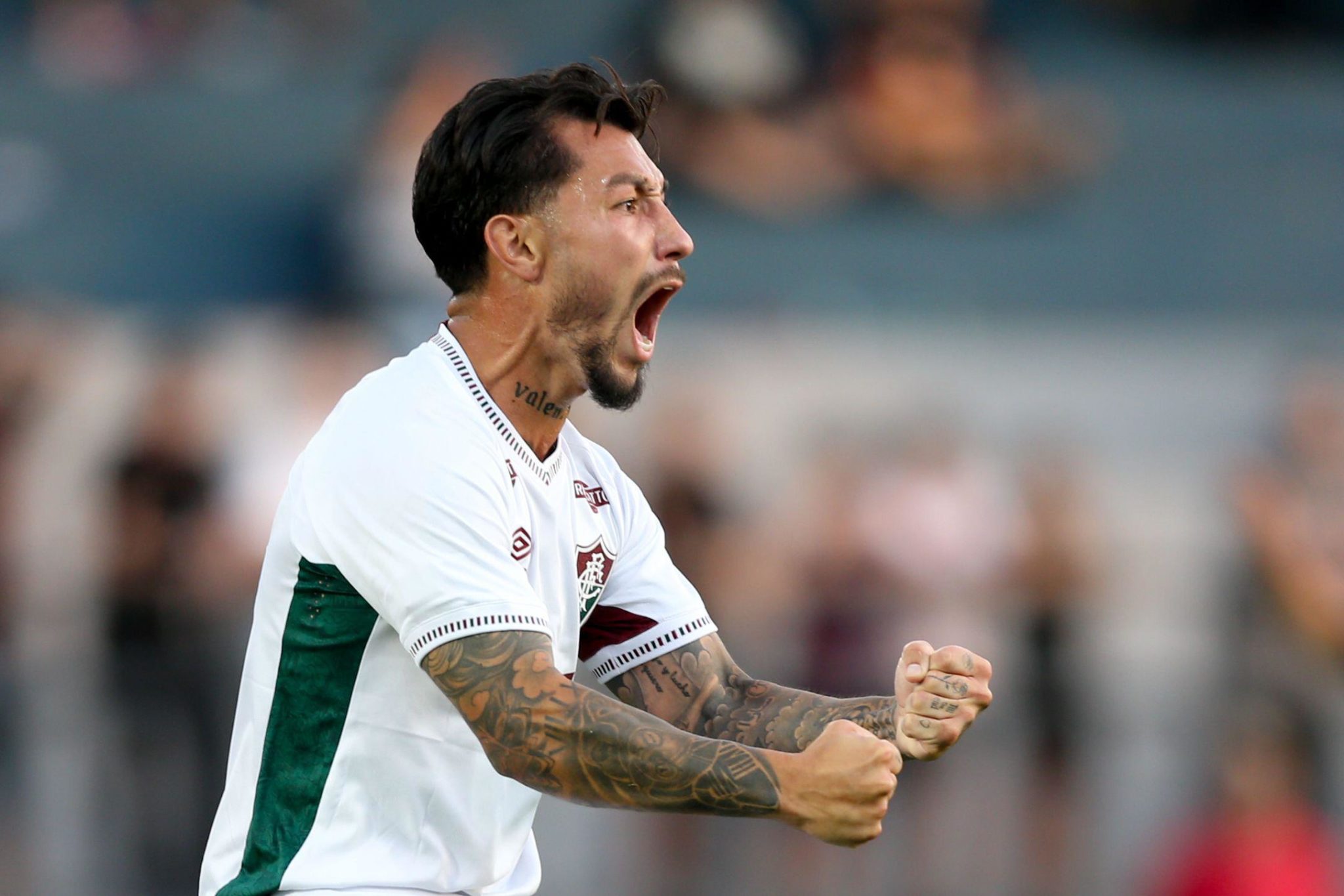 Braganca Paulista, Brazil. 26th Aug, 2025. SP - BRAGANCA PAULISTA - 08/23/2025 - BRAZILIAN A 2025, BRAGANTINO x FLUMINENSE - Lucho Acosta, Fluminense player, during the match against Bragantino at the Cicero De Souza Marques stadium in Braganca Paulista ( Palpite Santos x Fluminense – Brasileirão – 19/04/2026