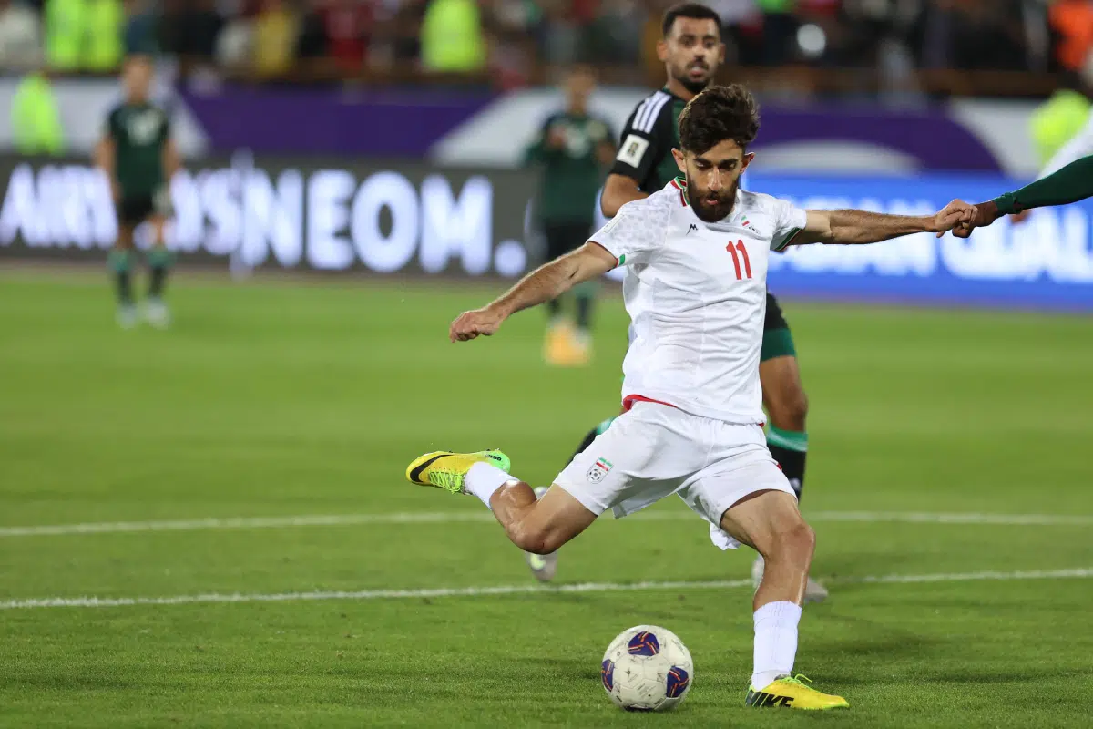 TEHRAN, IRAN - 20 March 2025 - Ali Gholizadeh of Iran during the FIFA World Cup 2026 Qualification AFC, Group A round 7 match between Iran and UAE, Un Palpite Irã x Gâmbia – Amistoso – 29/05/2026