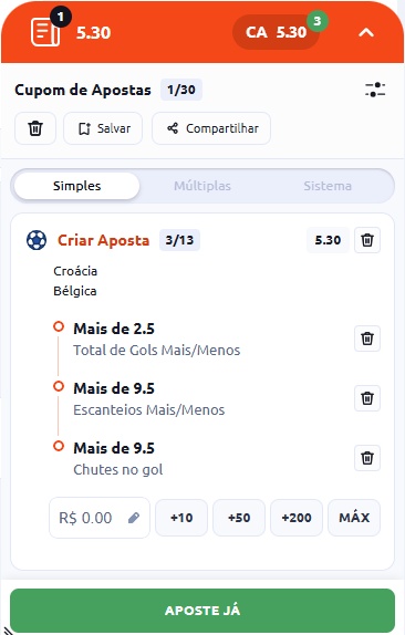 Aposta múltipla Betano