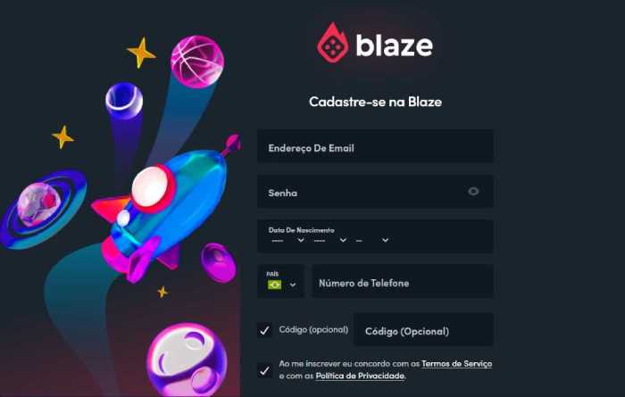 Blaze Cadastro Código Promocional Blaze